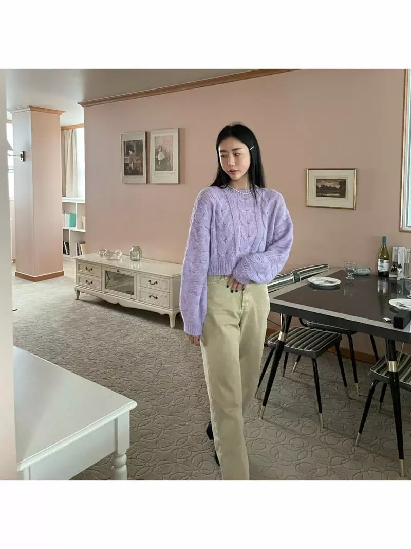 Lamp - Korean Women Fashion - #momslook - Twist Balloon Knit Tee