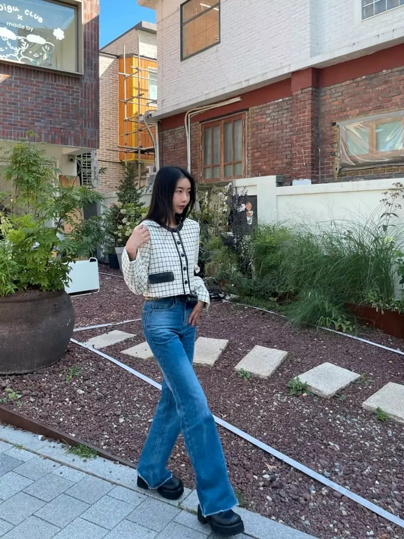 Lamp - Korean Women Fashion - #thatsdarling - Lilly Check Jacket - 2