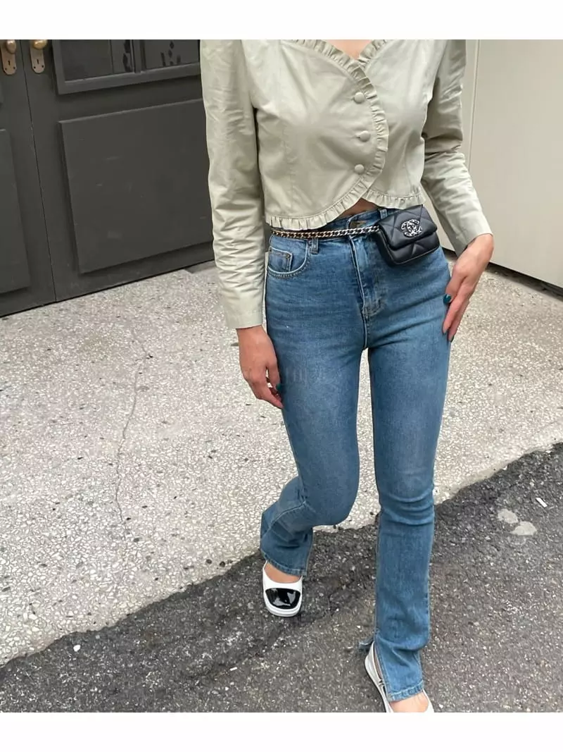 Lamp - Korean Women Fashion - #womensfashion - 802 Slit Jeans