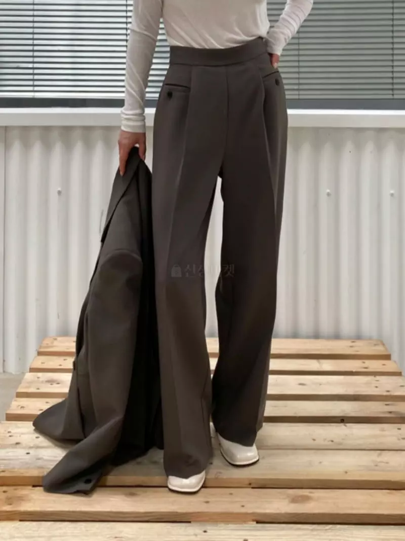 Le-Ppl - Korean Women Fashion - #momslook - Button Pants - 2
