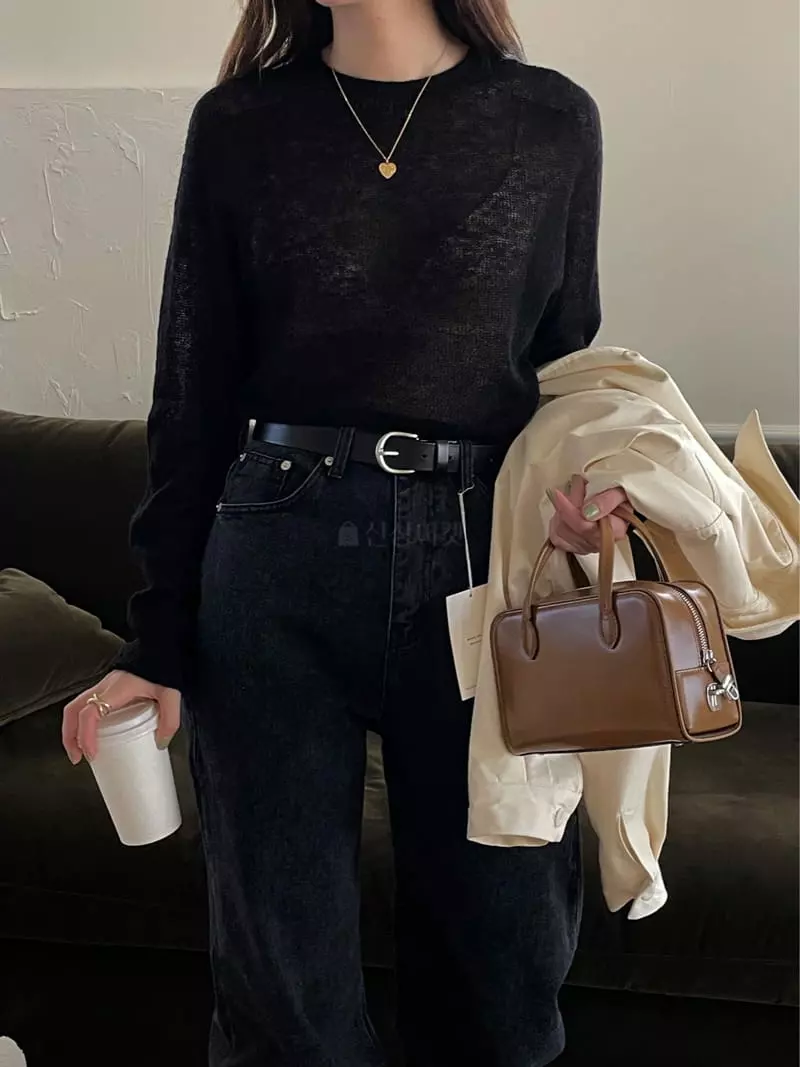 Lefave - Korean Women Fashion - #momslook - Kid Whole Gament Knit Tee - 5