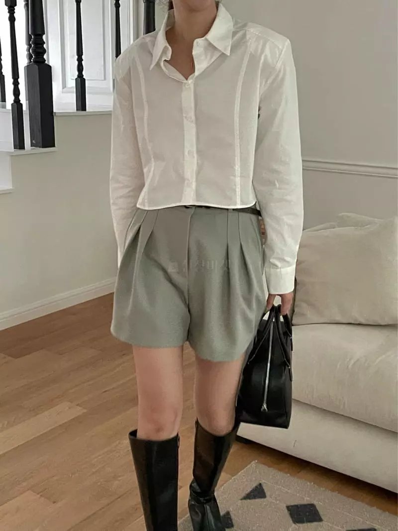Lefave - Korean Women Fashion - #momslook - Crop Shirt - 12