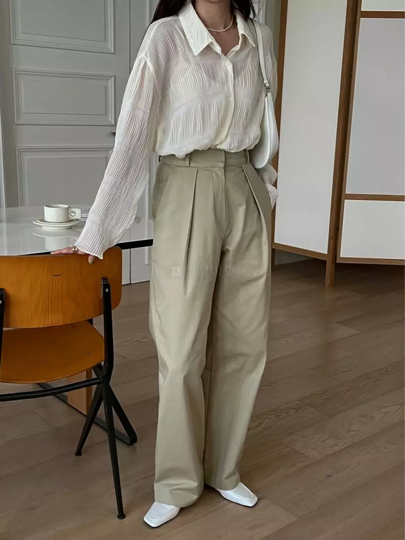 Lefave - Korean Women Fashion - #momslook - Chino Pants - 3