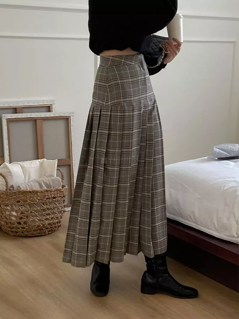 Lefave - Korean Women Fashion - #momslook - Check Skirt - 2