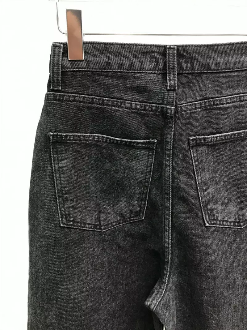 Lefave - Korean Women Fashion - #womensfashion - Black Washing Jeans - 4