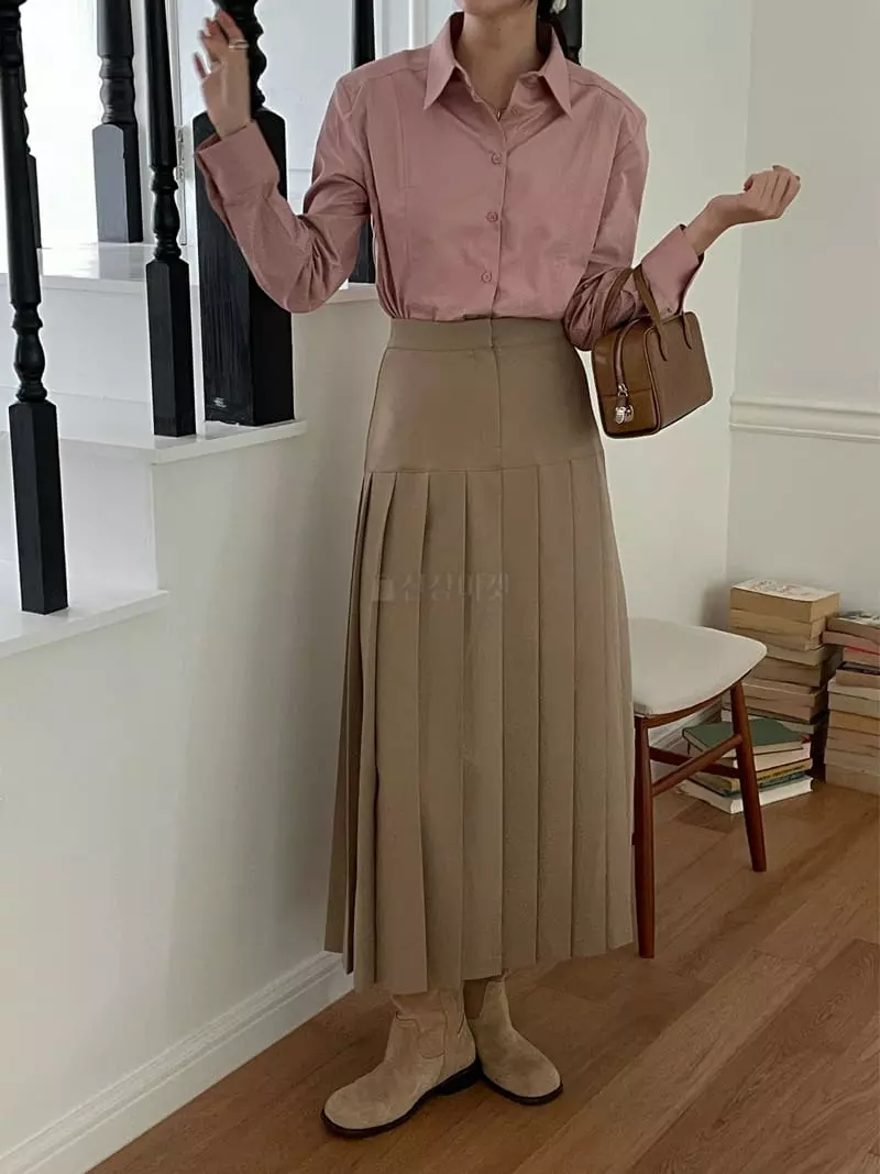 Lefave - Korean Women Fashion - #momslook - Maxy Wrinkle Skirt - 2