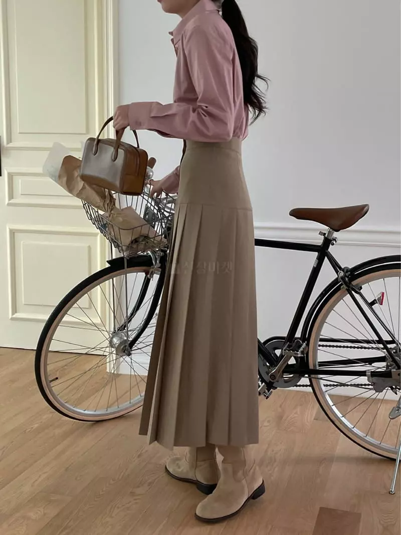 Lefave - Korean Women Fashion - #momslook - Maxy Wrinkle Skirt - 6