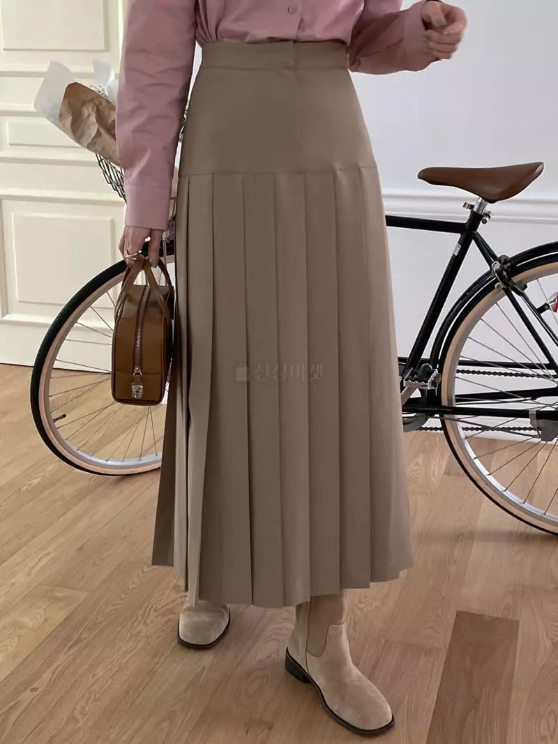Lefave - Korean Women Fashion - #momslook - Maxy Wrinkle Skirt - 8