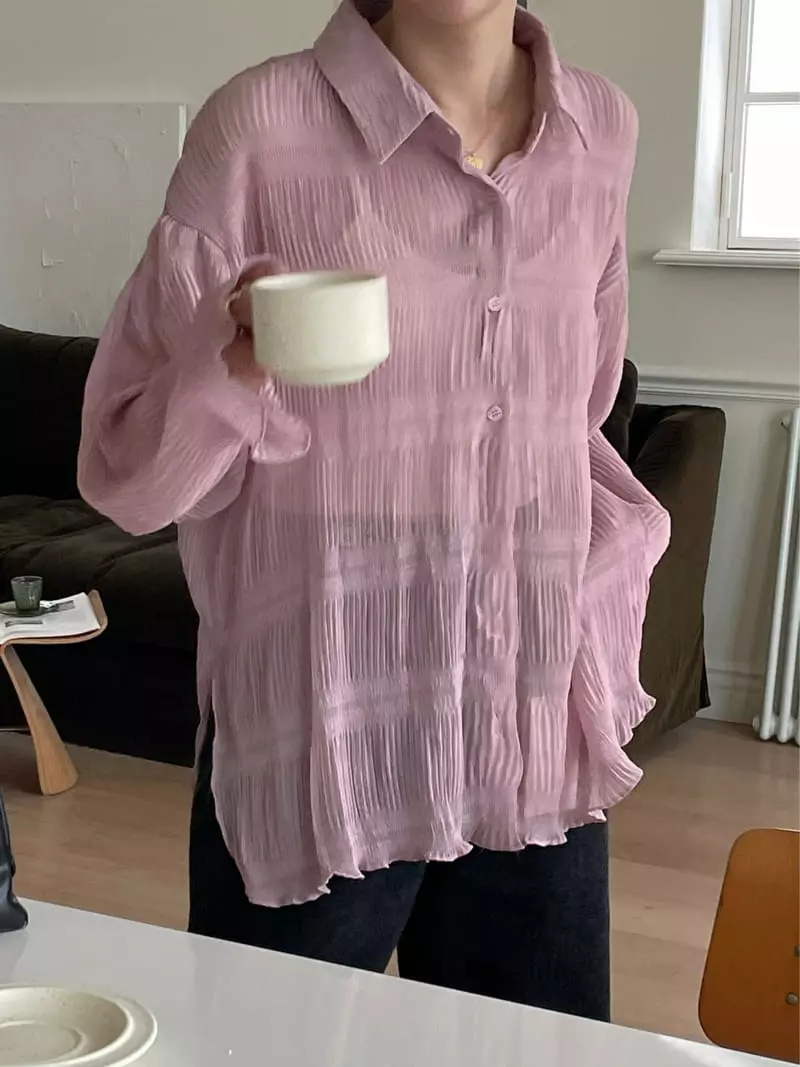 Lefave - Korean Women Fashion - #momslook - Rinkle Shirt - 9