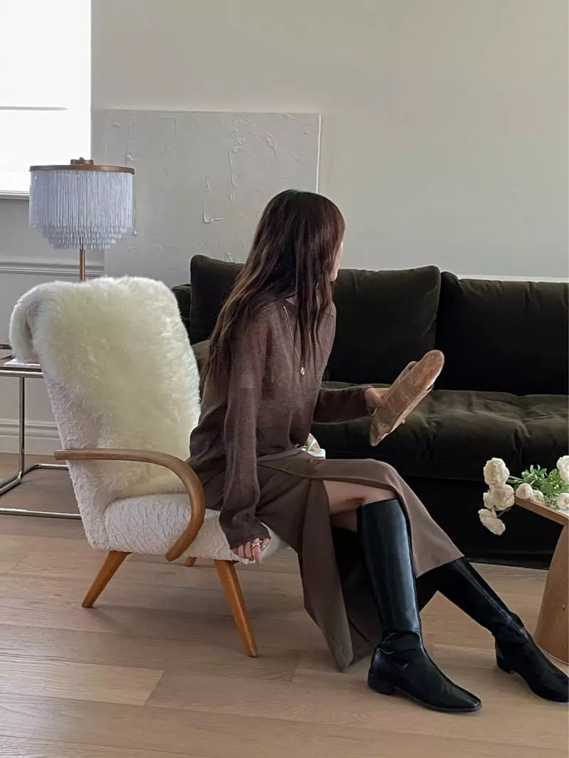 Lefave - Korean Women Fashion - #restrostyle - Slit Skirt - 2