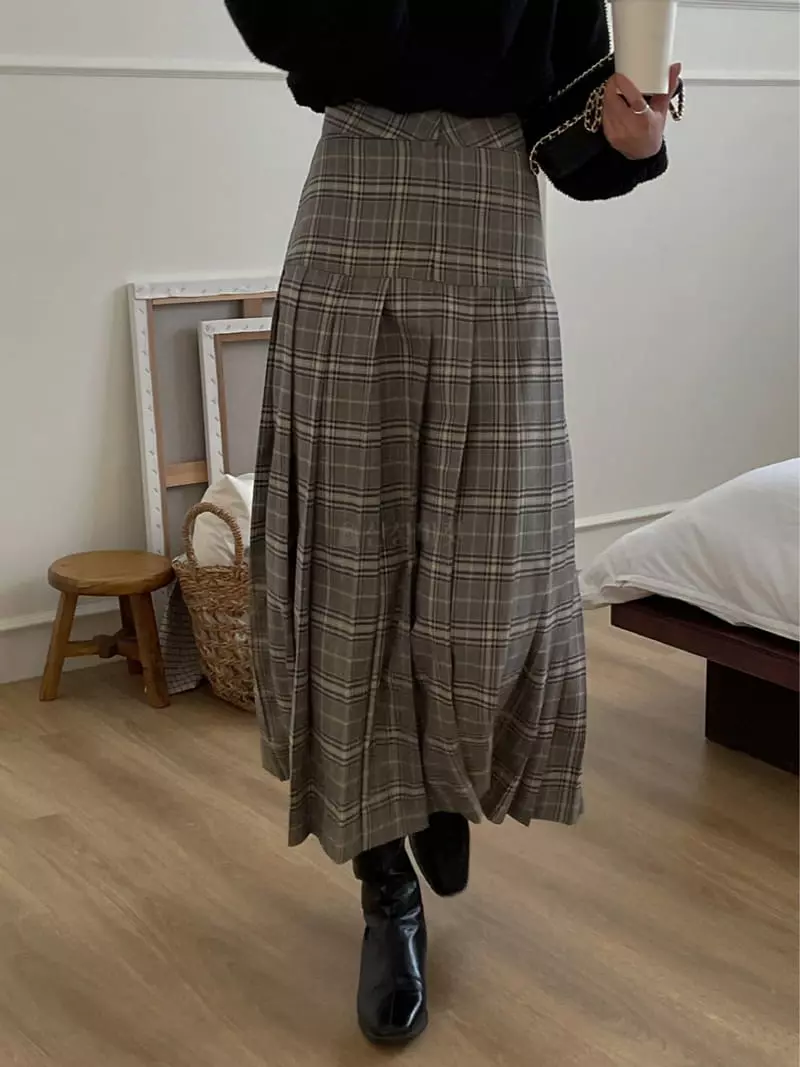 Lefave - Korean Women Fashion - #thelittlethings - Check Skirt