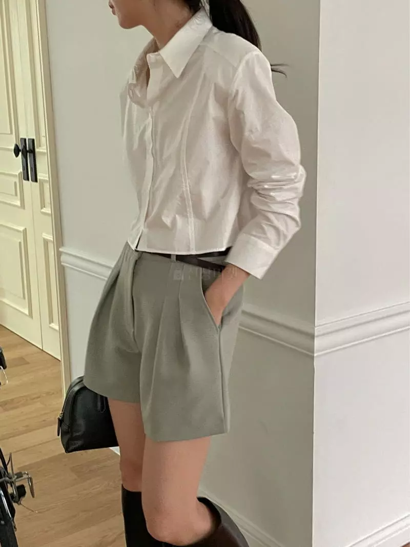 Lefave - Korean Women Fashion - #womensfashion - Crop Shirt - 9