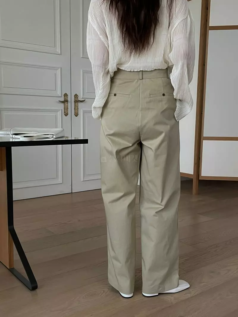 Lefave - Korean Women Fashion - #momslook - Chino Pants - 4