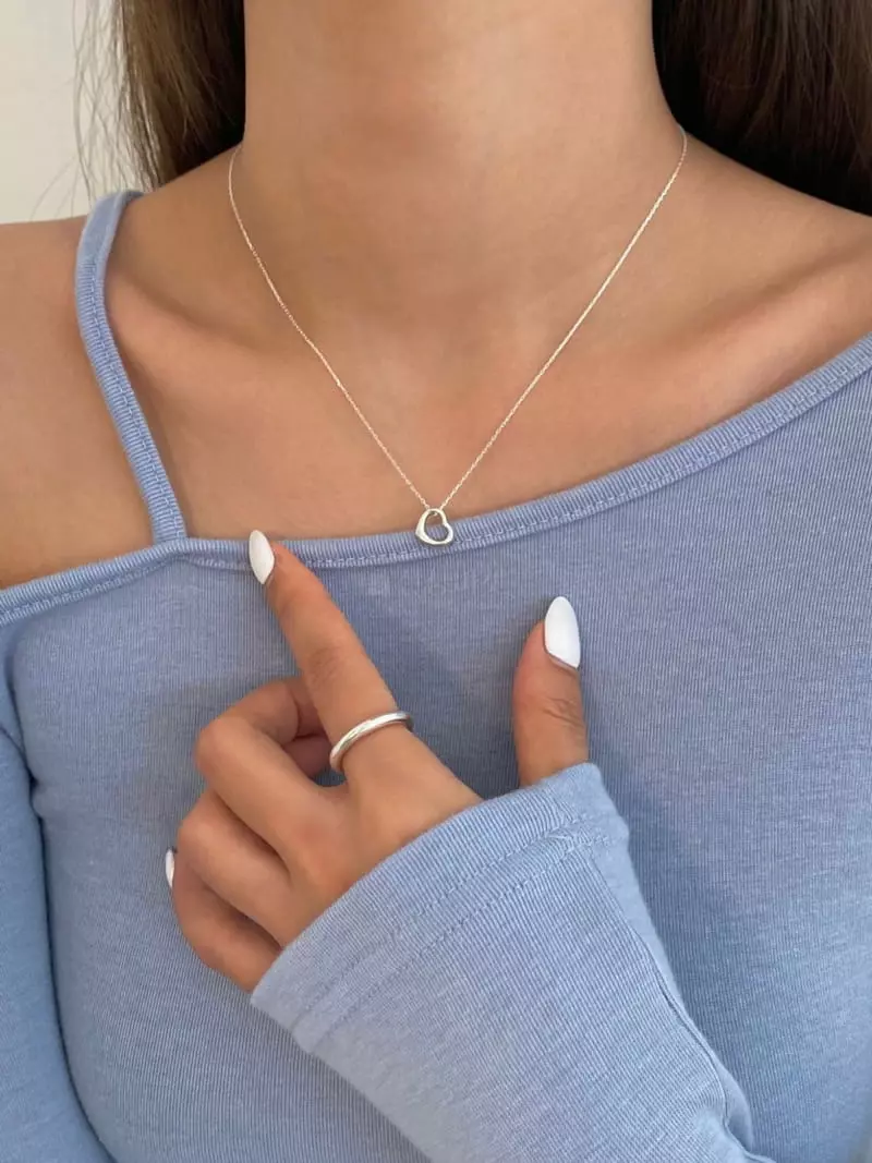 Lemei - Korean Women Fashion - #momslook - N111 Heart Necklace