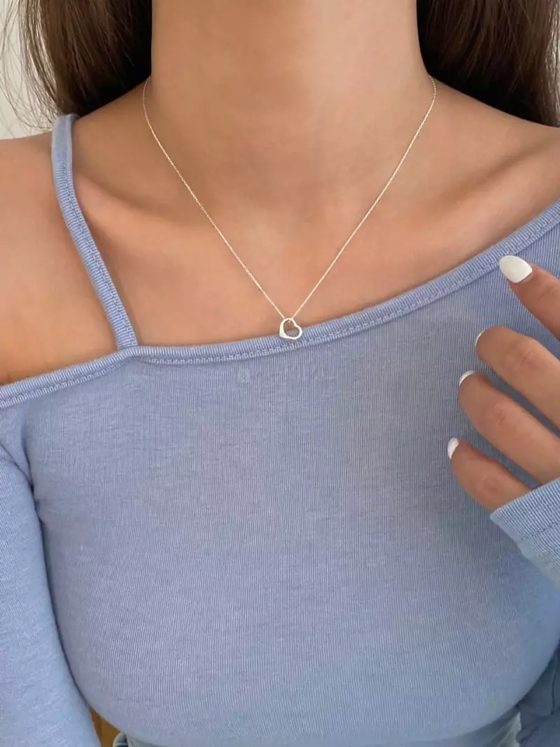 Lemei - Korean Women Fashion - #momslook - N111 Heart Necklace - 3