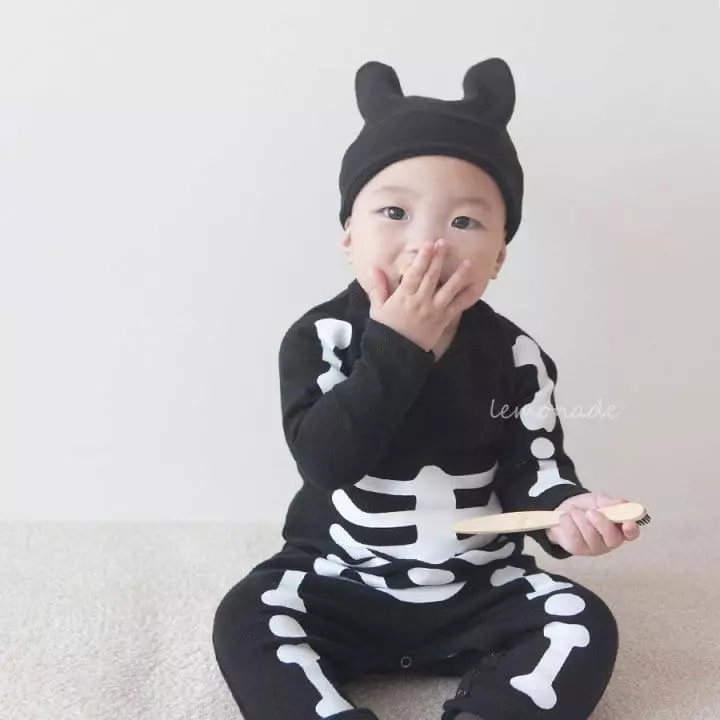 Lemonade - Korean Baby Fashion - #babyclothing - Skull Bodysuit with Hat - 2