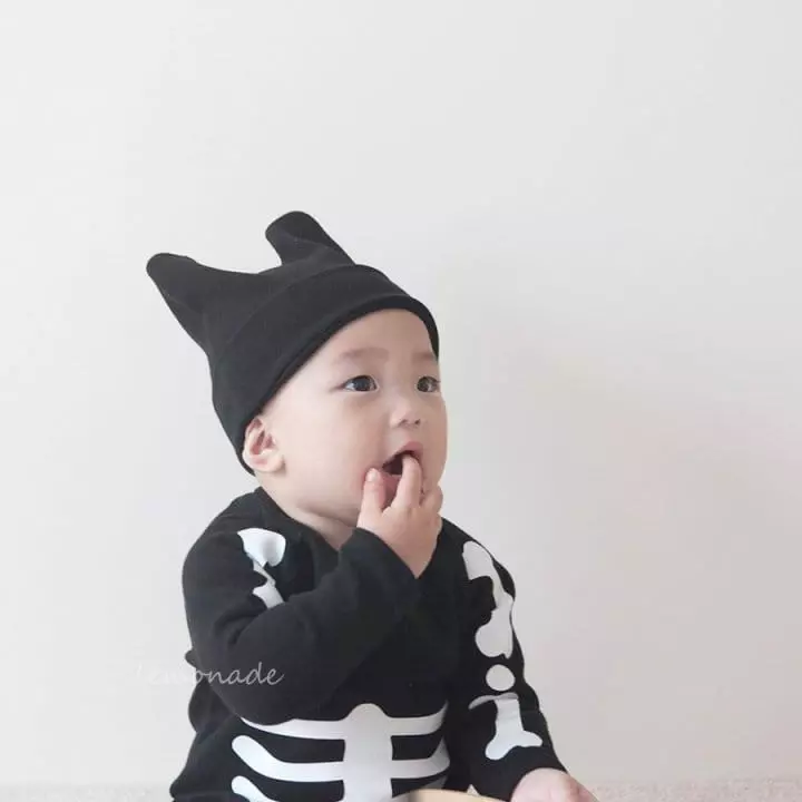 Lemonade - Korean Baby Fashion - #babyfashion - Skull Bodysuit with Hat - 3