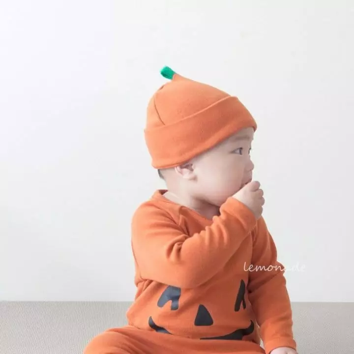 Lemonade - Korean Baby Fashion - #babyfashion - Pumpkin Bodysuit with Hat - 2