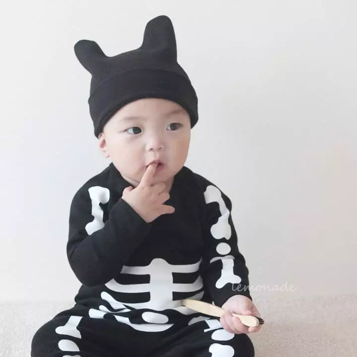 Lemonade - Korean Baby Fashion - #babyfashion - Skull Bodysuit with Hat - 4
