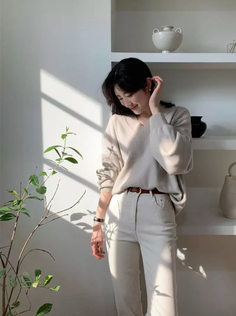 Leneuf - Korean Women Fashion - #momslook - Cash Knit Tee - 8