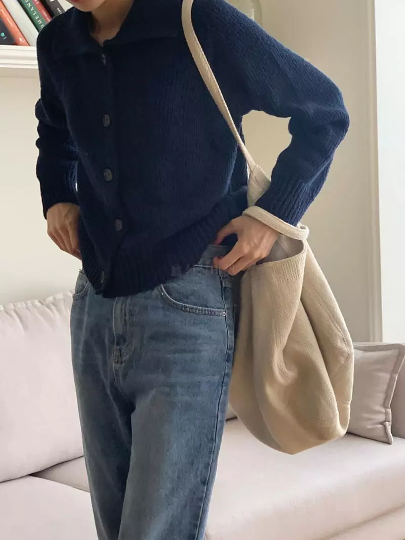 Leneuf - Korean Women Fashion - #thatsdarling - Cotton Collar Cardigan - 7