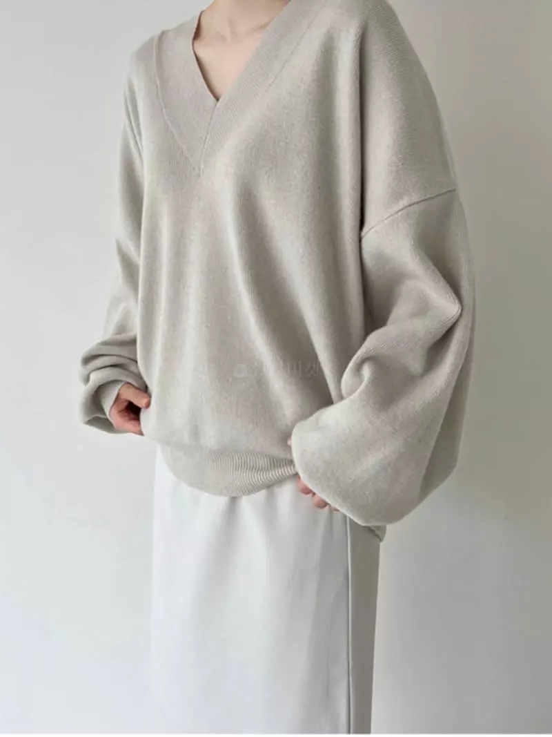 Leneuf - Korean Women Fashion - #womensfashion - Cash Knit Tee