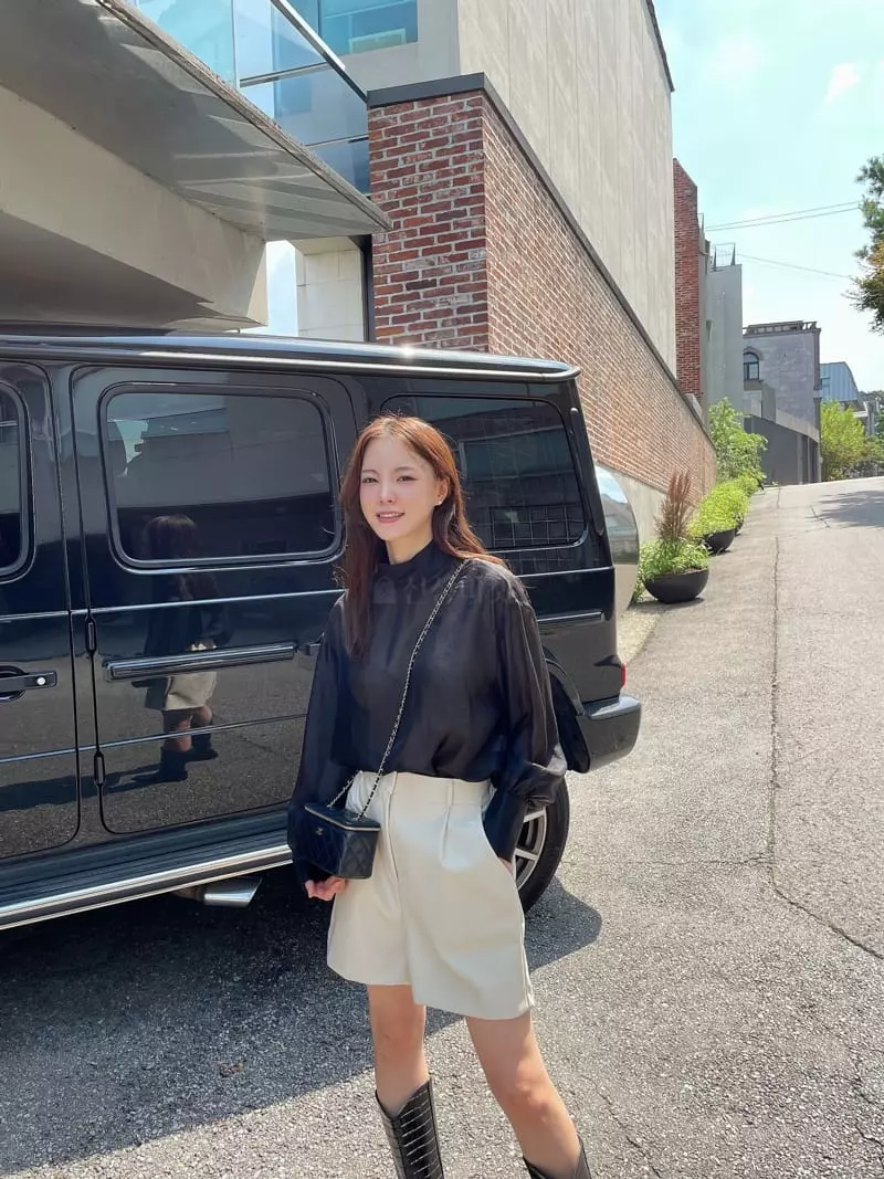 Levase - Korean Women Fashion - #momslook - Half Neck Blouse - 6