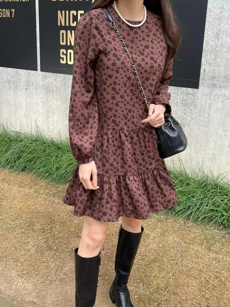 Levase - Korean Women Fashion - #momslook - Flower One-piece - 4