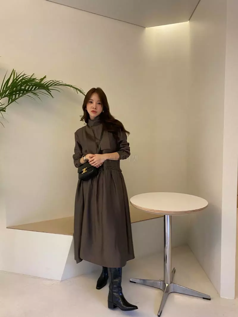 Levase - Korean Women Fashion - #momslook - Scarf One-piece