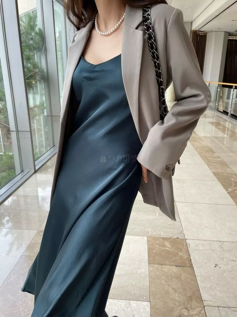Levase - Korean Women Fashion - #womensfashion - Shatin Slib One-piece - 4