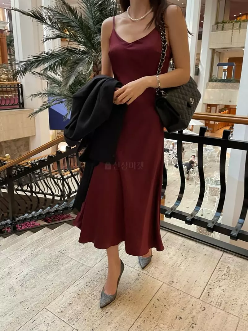 Levase - Korean Women Fashion - #momslook - Shatin Slib One-piece - 8