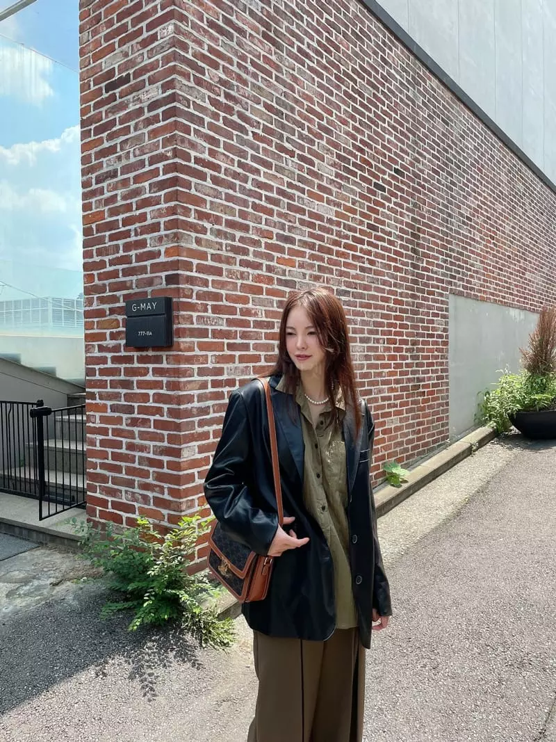 Levase - Korean Women Fashion - #momslook - Vigan Leather Jacket - 12