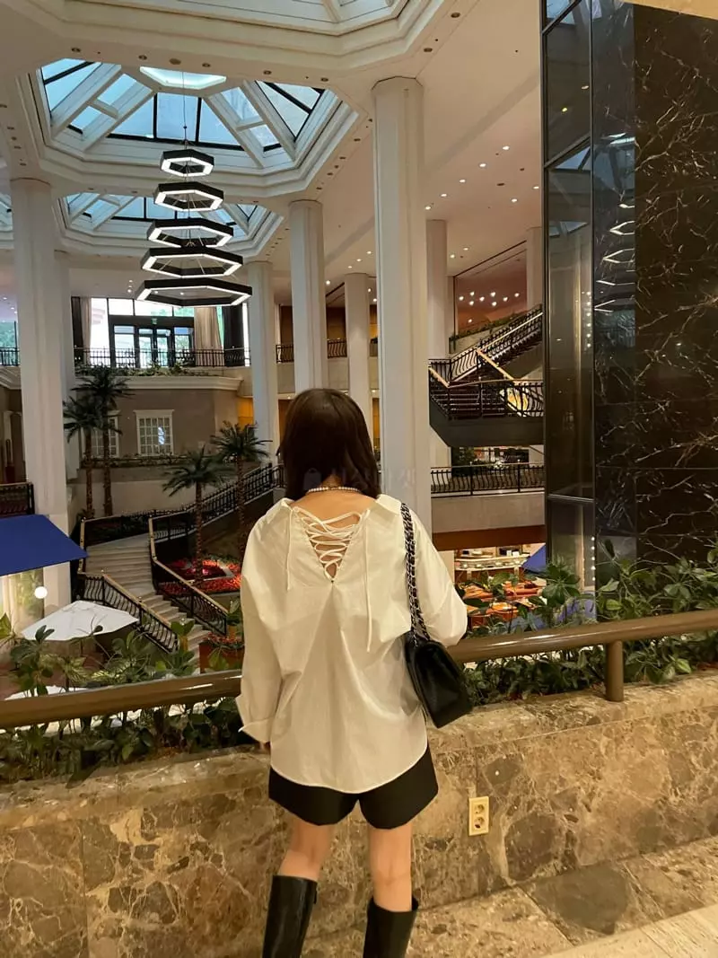Levase - Korean Women Fashion - #romanticstyle - Eyelet Blouse