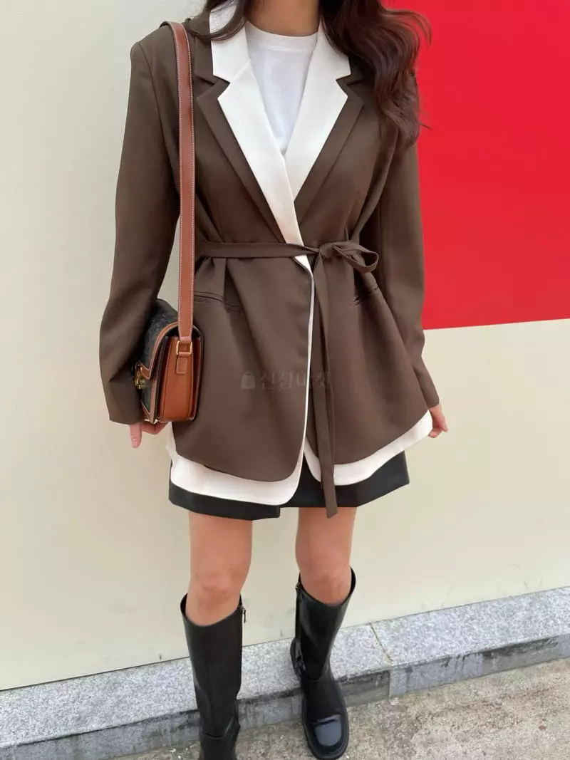 Levase - Korean Women Fashion - #vintagekidsstyle - Two Fold Jacket - 3