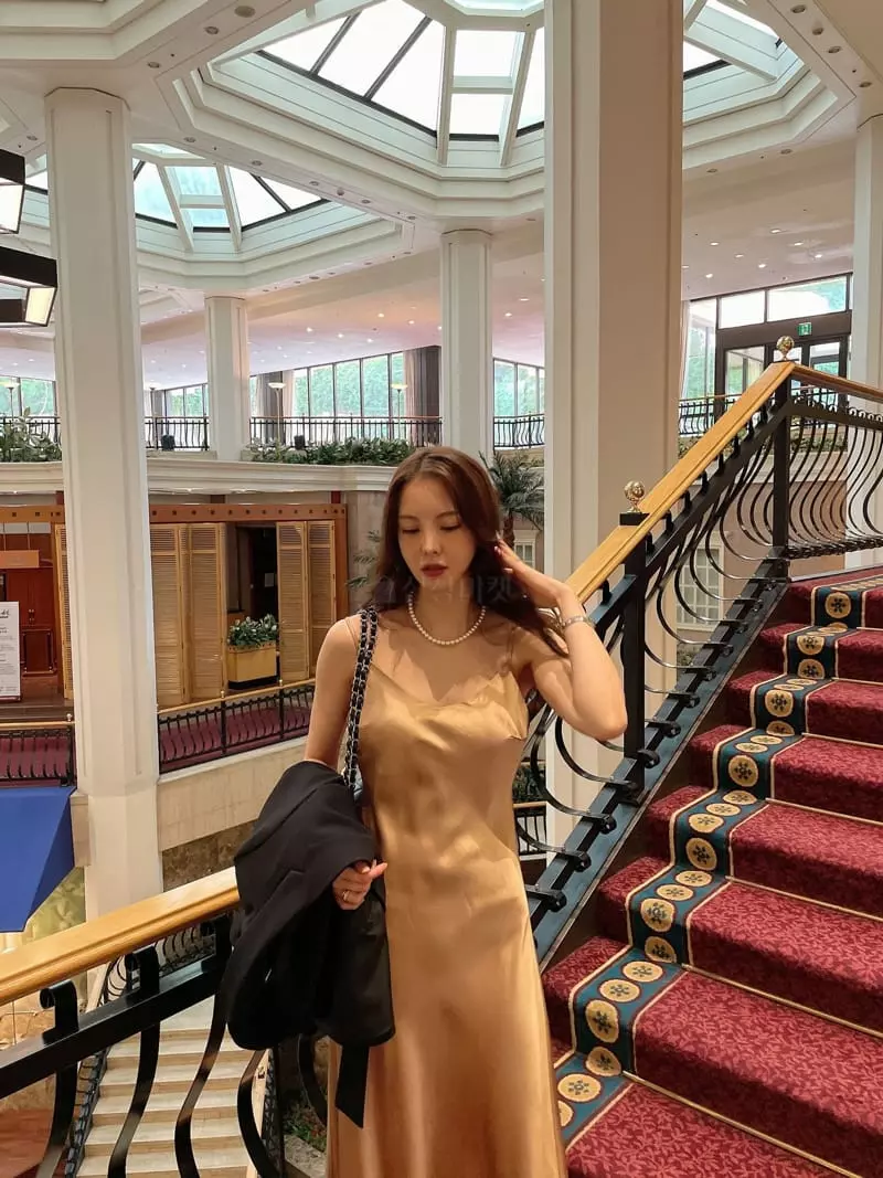 Levase - Korean Women Fashion - #womensfashion - Shatin Slib One-piece - 7