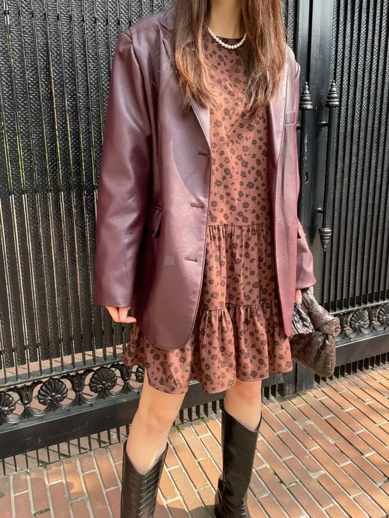 Levase - Korean Women Fashion - #womensfashion - Vigan Leather Jacket
