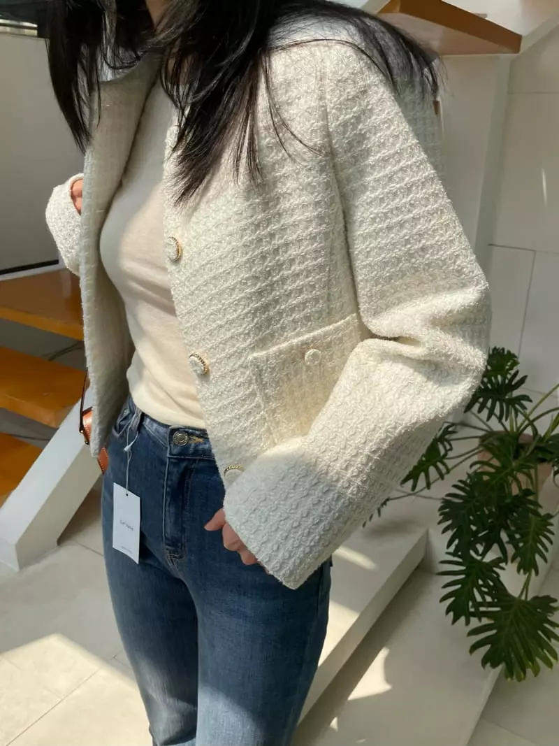 Levase - Korean Women Fashion - #momslook - Metal Twid Jacket - 4