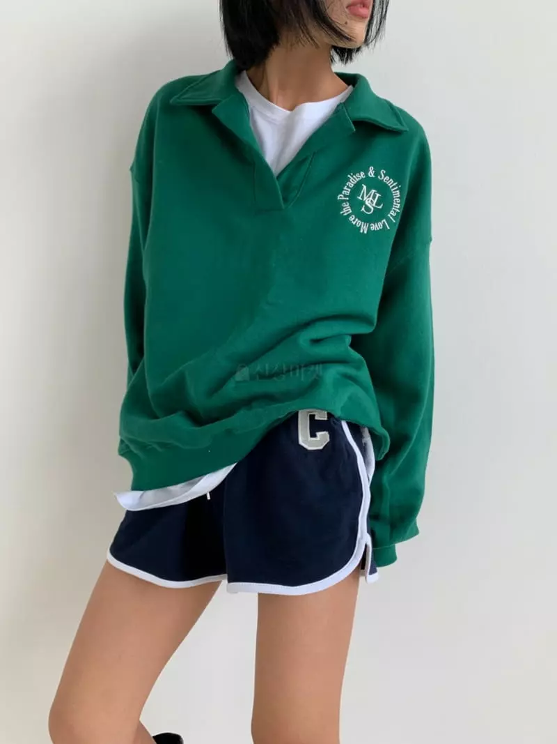 Level - Korean Women Fashion - #momslook - New M Collar Sweatshirt - 2