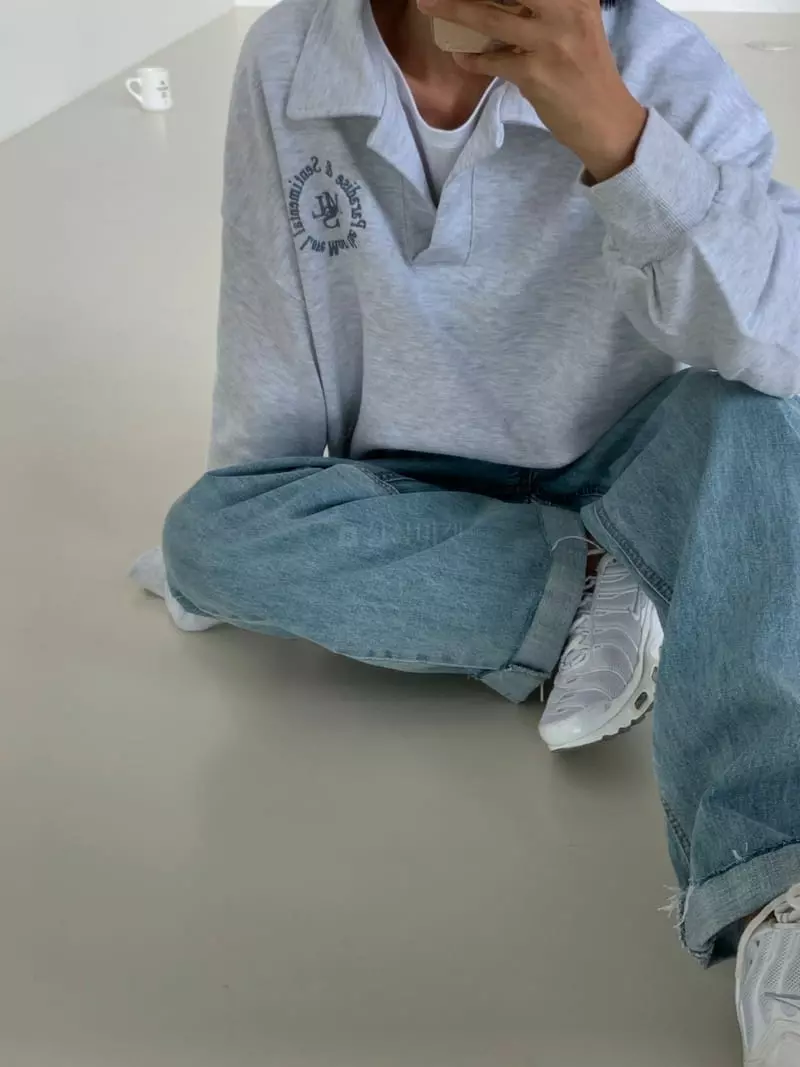Level - Korean Women Fashion - #momslook - New M Collar Sweatshirt - 6
