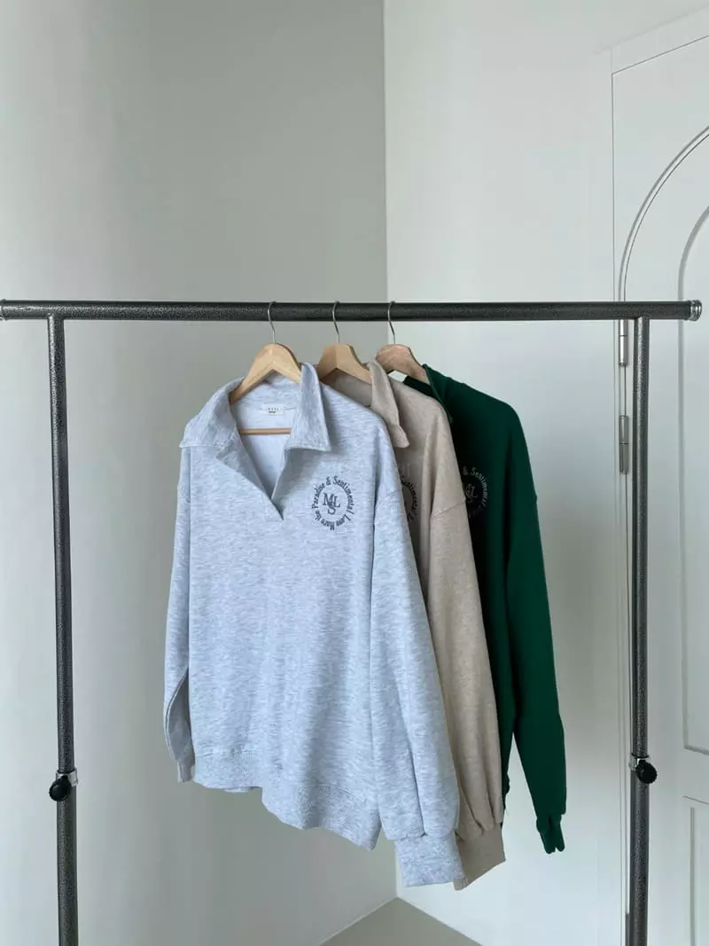 Level - Korean Women Fashion - #momslook - New M Collar Sweatshirt - 8