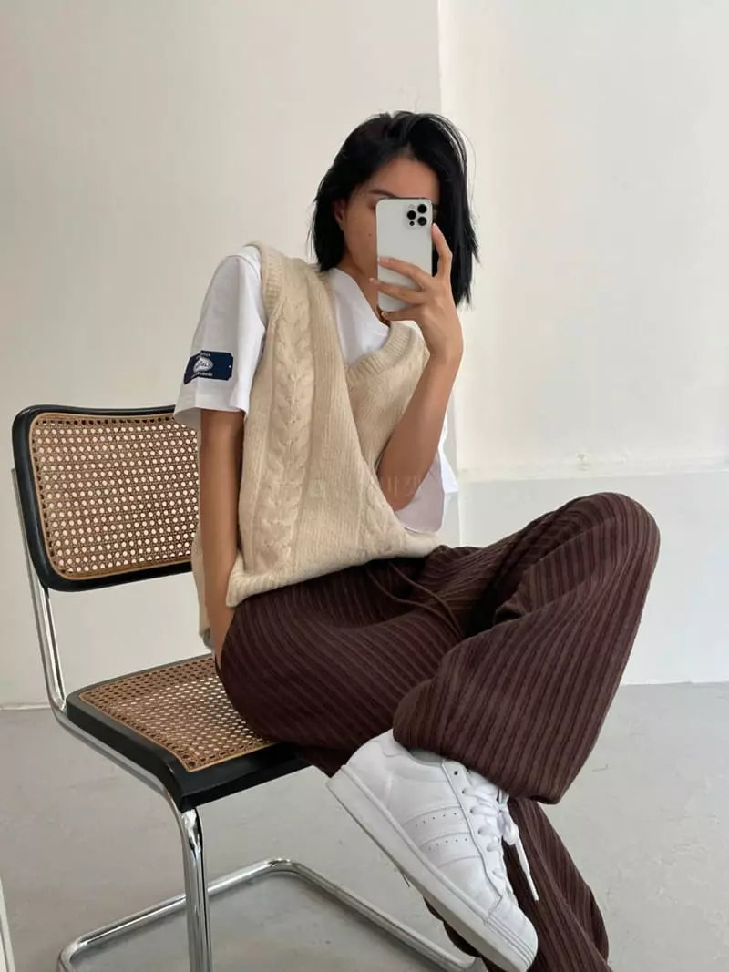 Level - Korean Women Fashion - #womensfashion - Knit Pants - 4