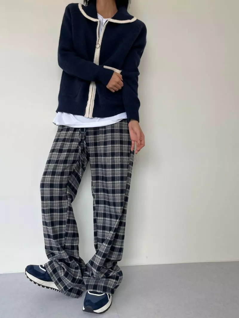 Level - Korean Women Fashion - #womensfashion - Line Zip-up Knit - 4