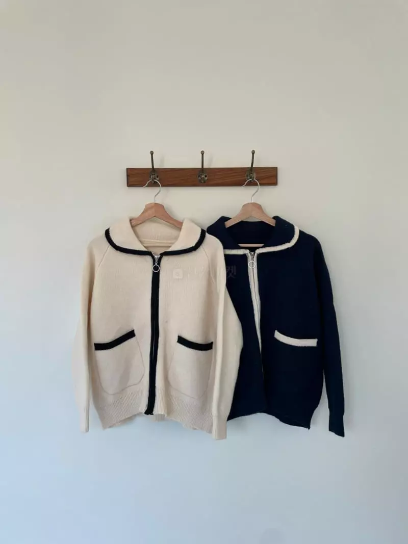 Level - Korean Women Fashion - #momslook - Line Zip-up Knit - 6