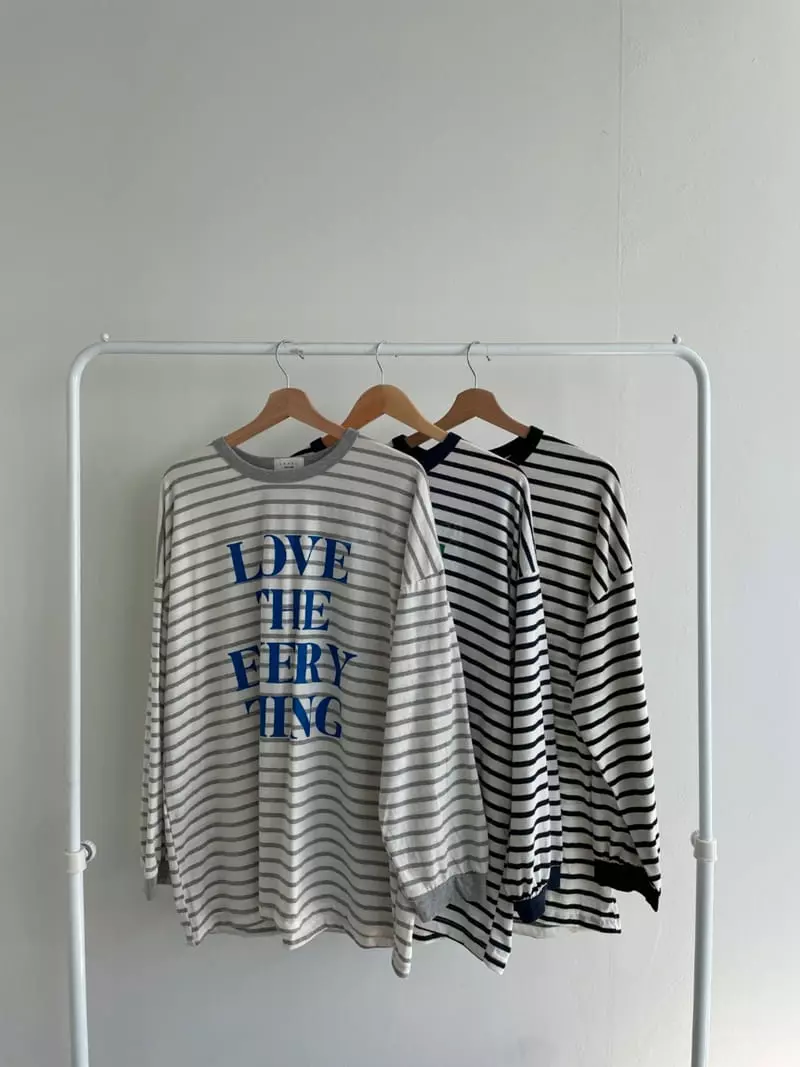 Level - Korean Women Fashion - #momslook - Love Stripes Tee - 11