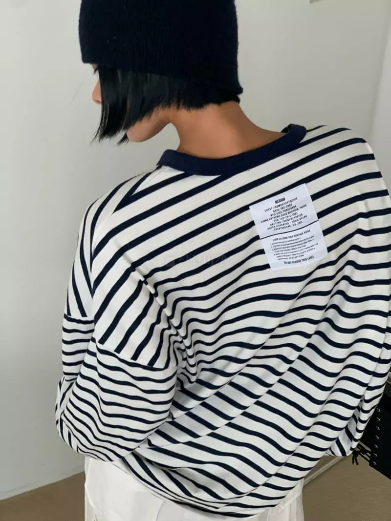 Level - Korean Women Fashion - #momslook - Love Stripes Tee - 3