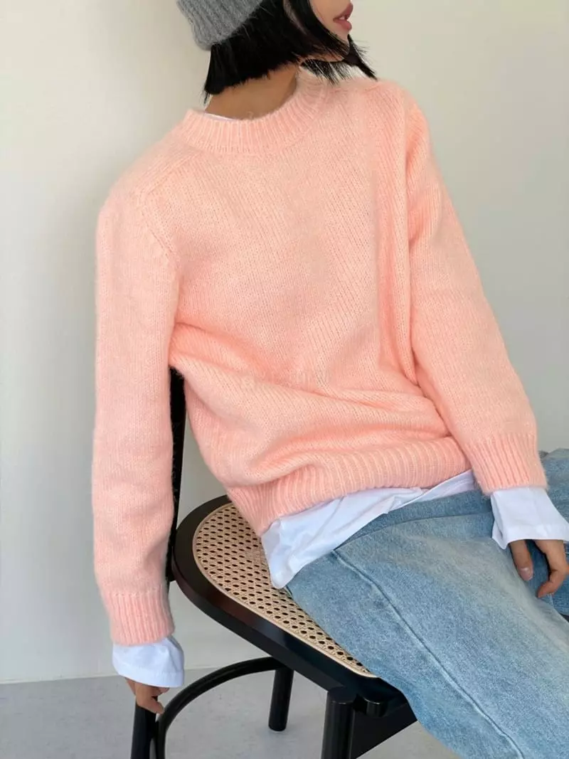 Level - Korean Women Fashion - #momslook - Soy Color Knit Tee - 5