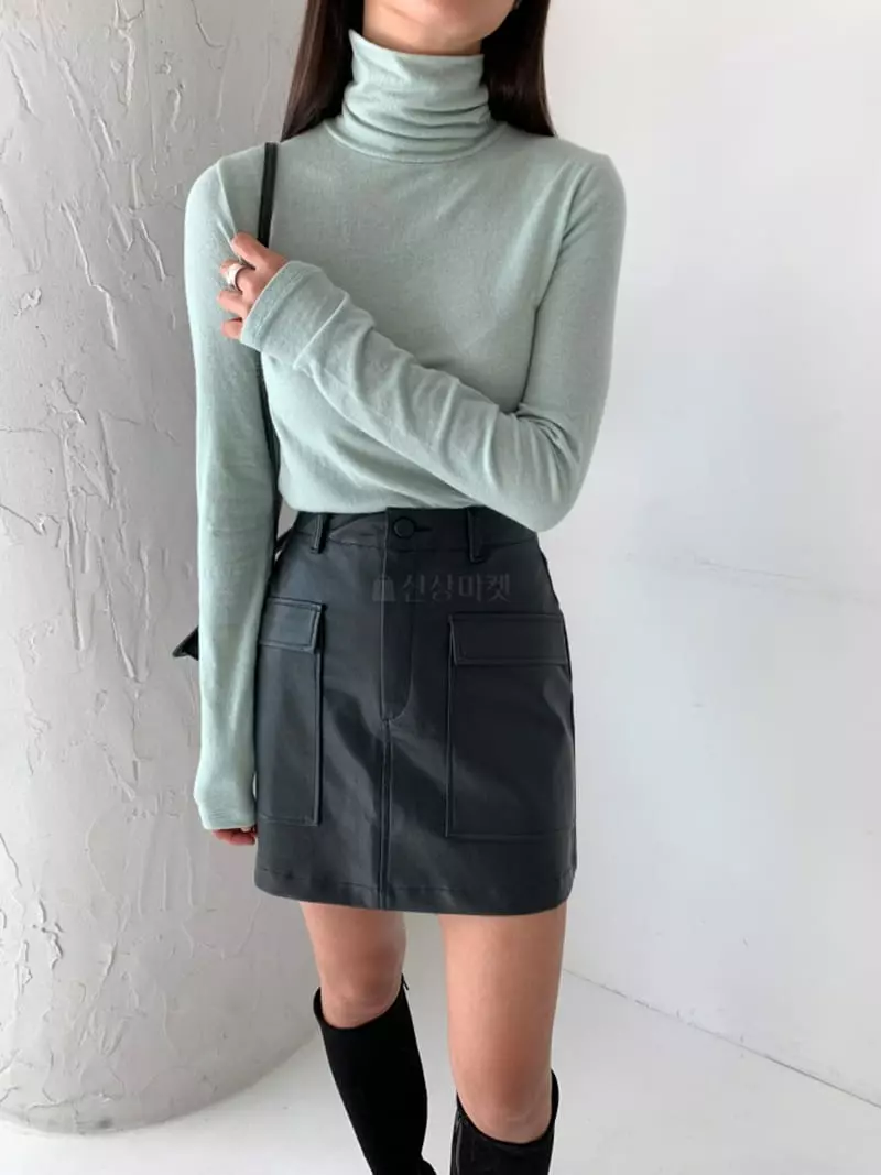 Level - Korean Women Fashion - #momslook - Angora Turtleneck Tee - 6