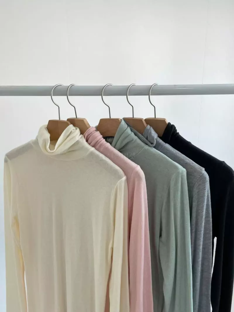 Level - Korean Women Fashion - #momslook - Angora Turtleneck Tee - 8