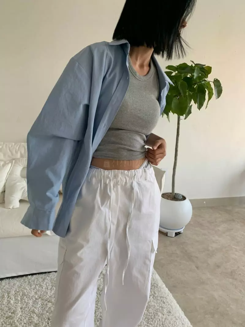 Level - Korean Women Fashion - #momslook - Combi Washing Shirt - 5
