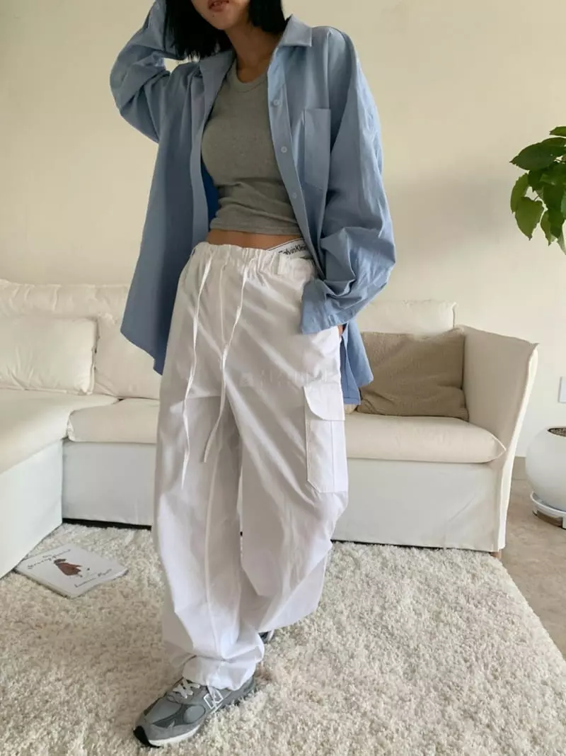 Level - Korean Women Fashion - #momslook - Combi Washing Shirt - 7